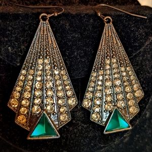❤️ Beautiful Rhinestones & Teal Earrings